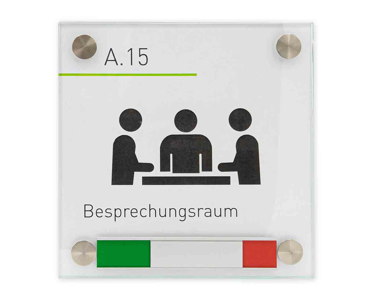 Türschild FREI/BESETZT  INOXO.esg